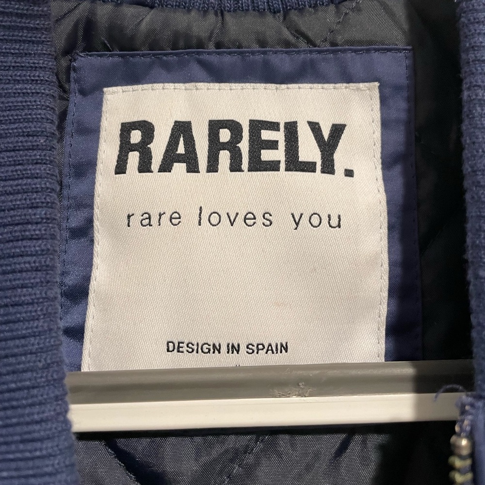Rarely Blue Bomber Jacket with Star Detail / Size Small - Picture 3 of 4